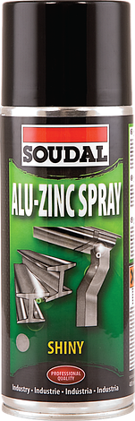 Антикорозійний аерозоль алюмінієво-цинковий 400 мл Alu-Zinc Spray Soudal, фото 1