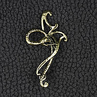 Каффа вінтаж темне золото металева біжутерія застібка гвоздик розмір сережки 60х30 мм