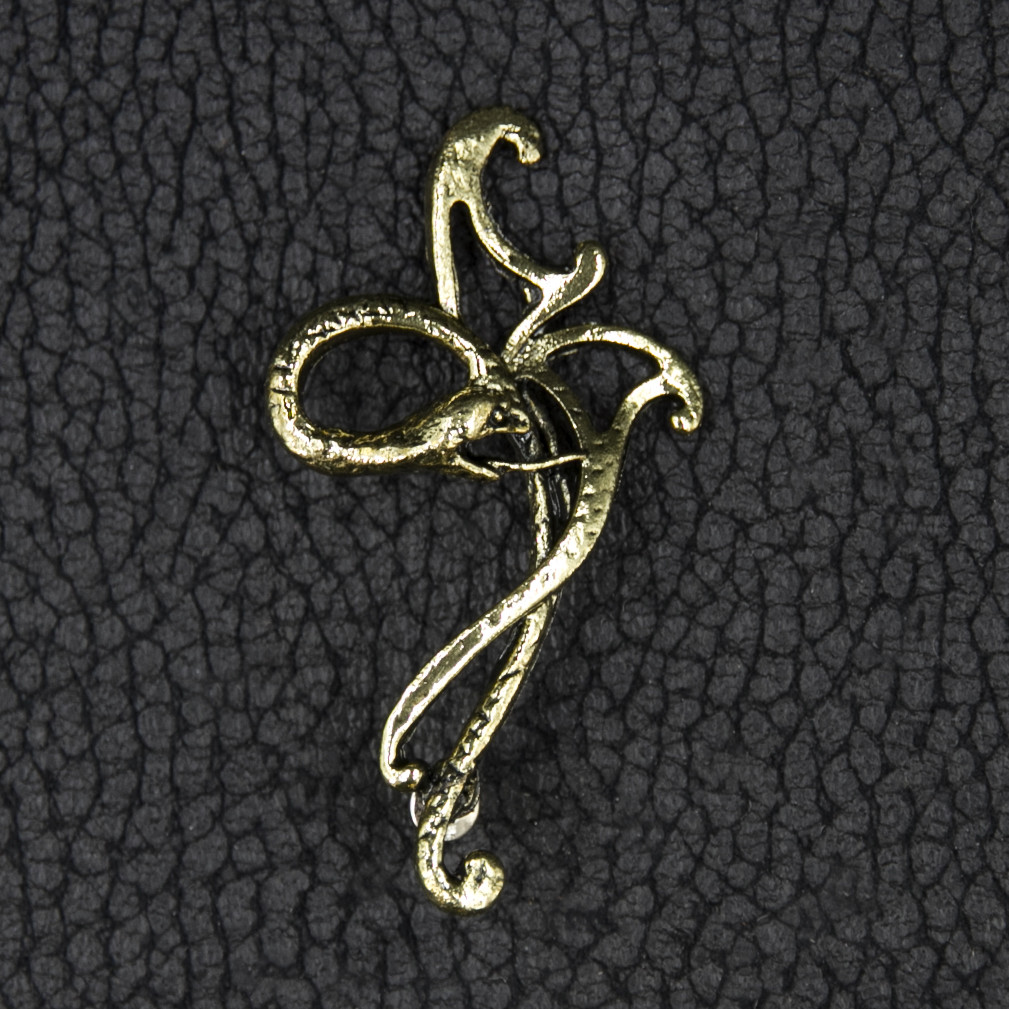 Каффа вінтаж темне золото металева біжутерія застібка гвоздик розмір сережки 60х30 мм - фото 1 - id-p1710098285