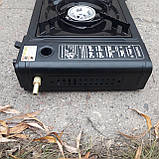 Газова плита у валізі +балан 8 л +редуктор + шланг 2 м + заправник для одноразових балончиків, фото 2