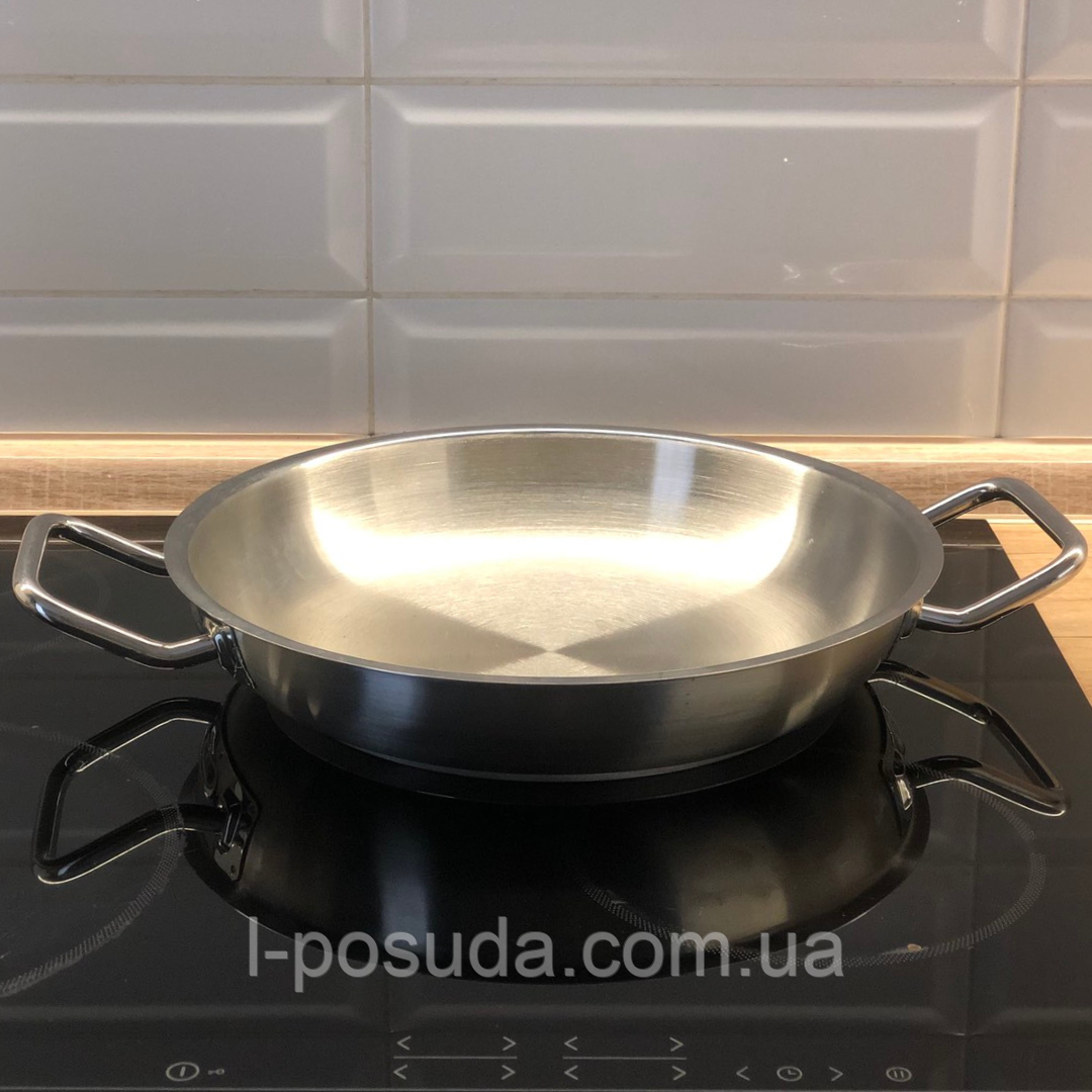 Сковорода універсальна 32*5,5 см професійний посуд для готування з нержавіючої сталі, фото 1