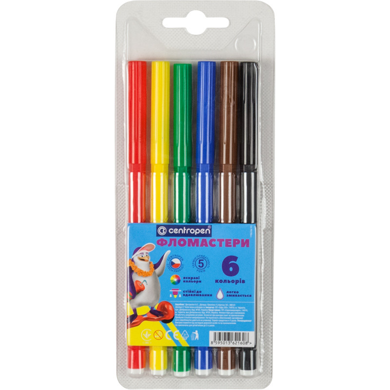 Фломастери 6кол. Centropen 7550(7790)/06