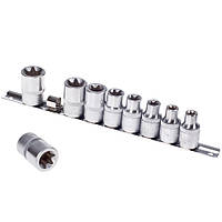 HANS. Набір торцевих головок зовнішній торк 1/2" DR Е10-Е24, 9-пром.блістер (46410-9C)