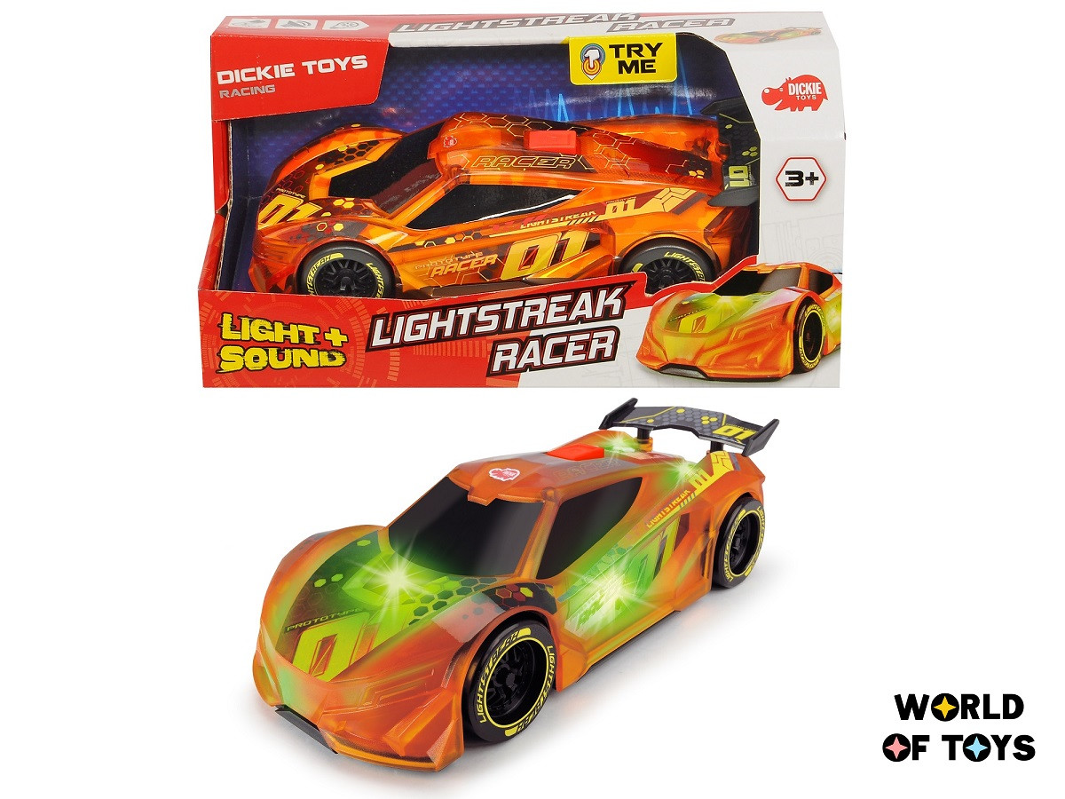 Швидкісний автомобіль Dickie Toys Сполохи світла Рейсер зі звуковими та світловими ефектами 20см (3763002)