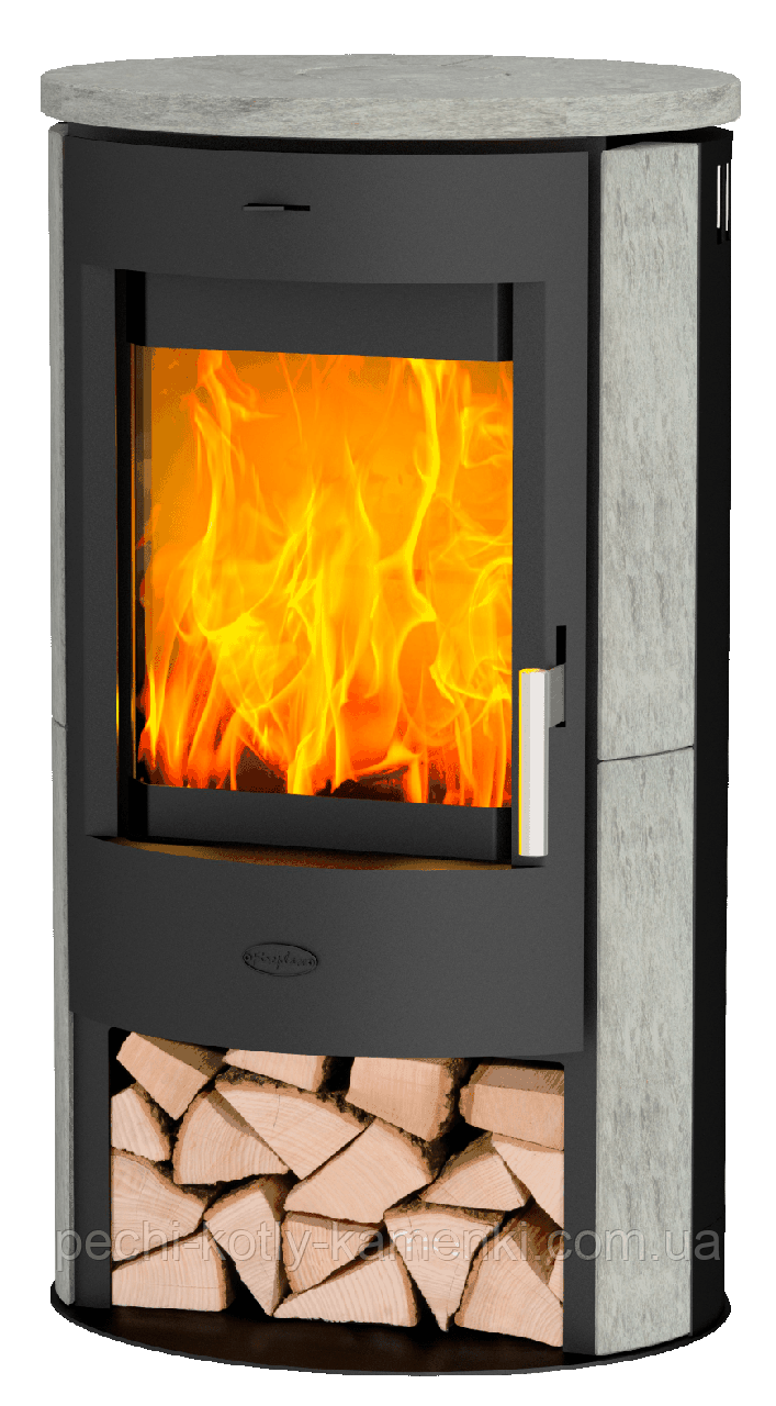 Піч-камін Zaria FirePlace з облицюванням із мильного каменю