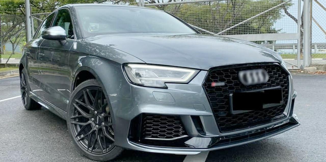 Передній бампер Audi A3 8V / S3 8 V (16-20) седан тюнінг обвіс стиль RS3 рестайл