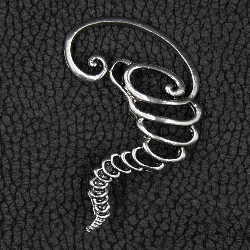 Каффа вінтаж срібляста металева біжутерія ураган застібка гвоздик розмір сережки 60х55 мм - фото 1 - id-p1710136027
