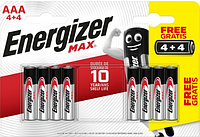 Батарейки щелочные ААА Energizer Max AAA LR03 бл8 7638900438215