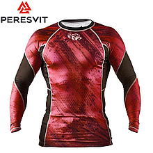 Рашгард лонгслів чоловічий Peresvit Immortal Silver Force Rashguard Long Sleeve Red Burn