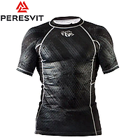 Рашгард с коротким рукавом мужской Peresvit Immortal Silver Force Rashguard Short Sleeve Black Rain