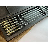 Шампура "Щука" із вставкою в буковому кейсі