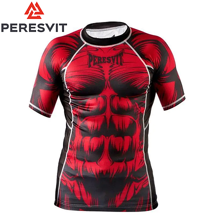 Рашгард з коротким рукавом чоловічий Peresvit Beast Silver Force Rashguard Short Sleeve Red, фото 2