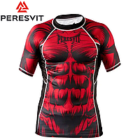 Рашгард с коротким рукавом мужской Peresvit Beast Silver Force Rashguard Short Sleeve Red