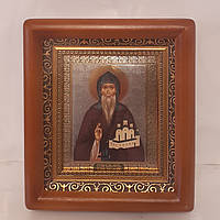 Ікона Олега Брянського святого князя, лик 10х12 см, у коричневому дерев'яному кіоті