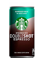 Холодна кава Подвійне Еспресо з молоком без цукру / Doubleshot Espresso No Added Sugar, Starbucks, 0.2л