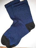 Чоловічі теплі в'язані шкарпетки, ручної роботи, темно сині, для дома та у взуття. р.40-46