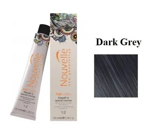 Фарба для волосся Nouvelle Hair Color Dark Grey темно-попелястий 100 мл, фото 1
