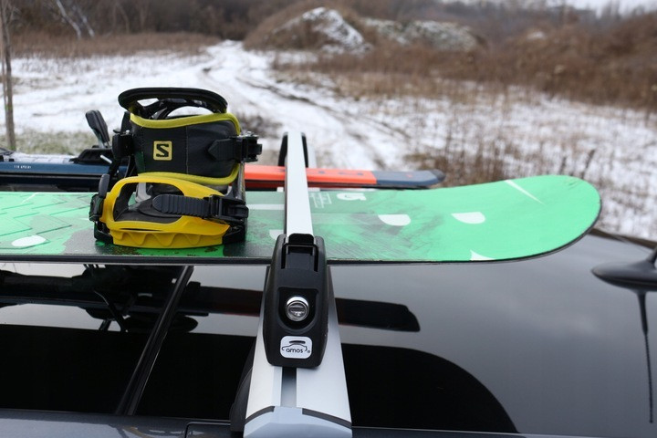 Багажник для перевозки лыж и сноубордов Amos Ski Lock 5 алюминиевый серый - фото 2 - id-p556621214