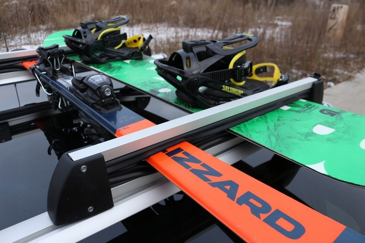 Багажник для перевозки лыж и сноубордов Amos Ski Lock 5 алюминиевый серый - фото 6 - id-p556621214