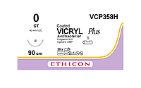 Хирургическая нить Ethicon Викрил Плюс (Vicryl Plus) 0, длина 90 см, кол. игла 40 мм, VCP358H