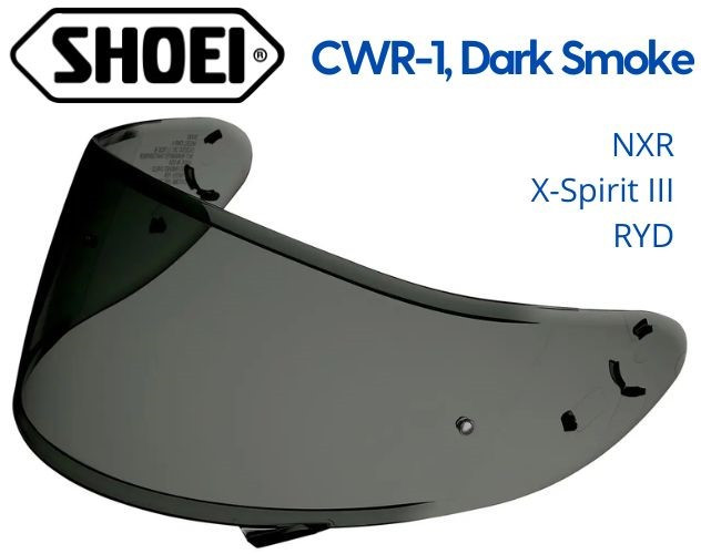 Визор CWR-1 для шлемов Shoei NXR, RYD, X-Spirit III, темная тонировка - фото 1 - id-p254049355