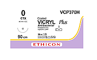 Хирургическая нить Ethicon Викрил Плюс (Vicryl Plus) 0, длина 90см, кол. игла 48мм VCP370H