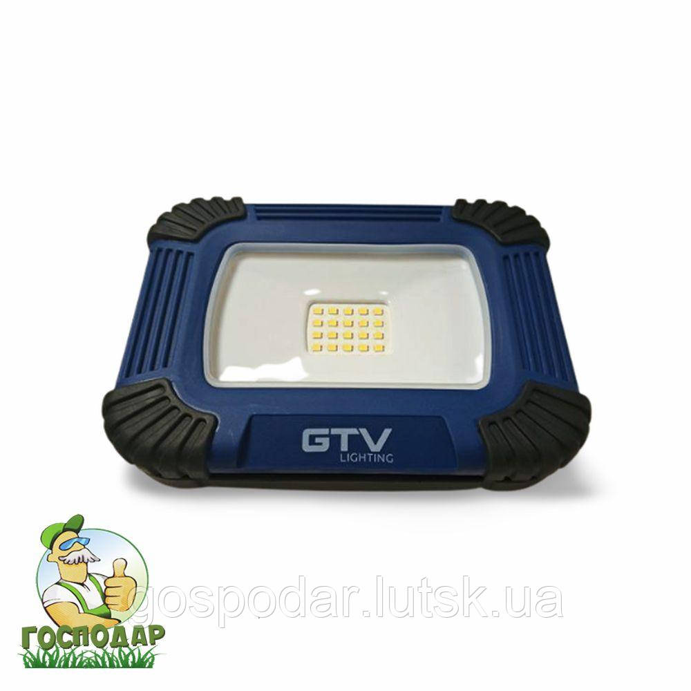 Світлодіодний LED прожектор GTV, 10W, 6400K, IP54, з акумулятором, функція Power Bank, фото 1