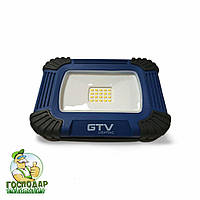 Світлодіодний LED прожектор GTV, 10W, 6400K, IP54, з акумулятором, функція Power Bank
