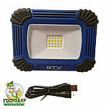 Світлодіодний LED прожектор GTV, 10W, 6400K, IP54, з акумулятором, функція Power Bank, фото 2
