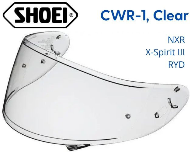 Визор Shoei CWR-1 для моделей шлемов NXR / X-Spirit III / RYD, прозрачный - фото 1 - id-p1027446068