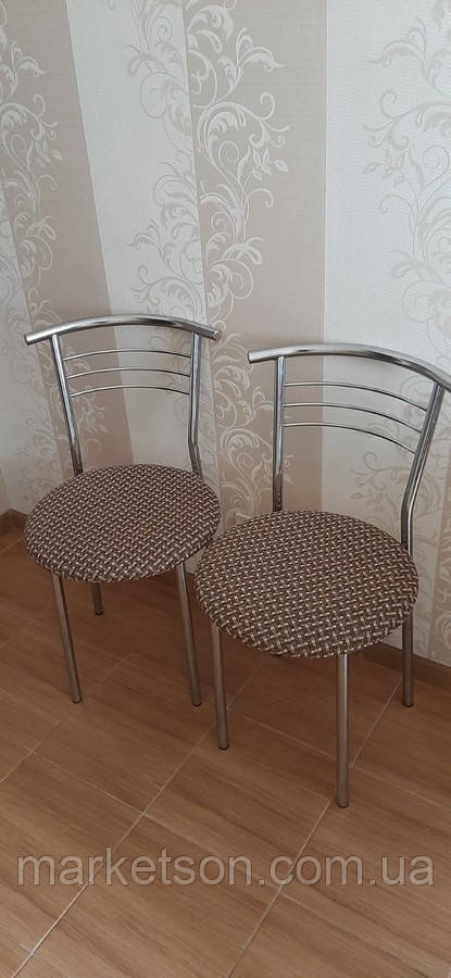 Чохол на круглий стілець Комплект 4 шт на резинці Накидка сидіння на стільці круглі