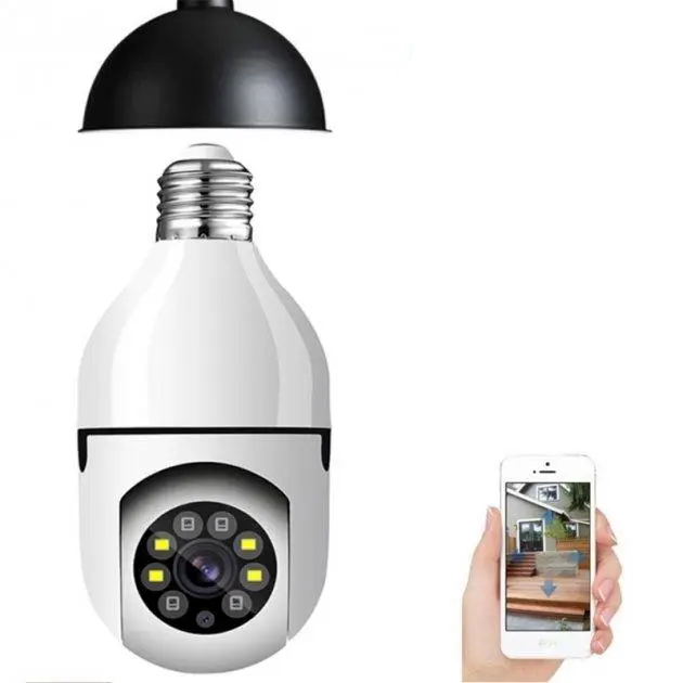 Камера відео спостереження лампочка CAM L1 E27 Wi-Fi IP 360/90 поворотна