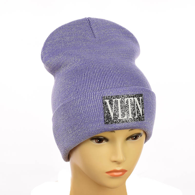 Шапка-лопата з люрексом "VLTN" фіалковий