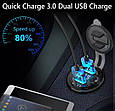 Автомобільний зарядний пристрій + ВОЛЬТМЕТР (2хUSB QC 3.0, 12-24В + кнопка вкл/вимкн) / Швидка зарядка 2xUSB, фото 4