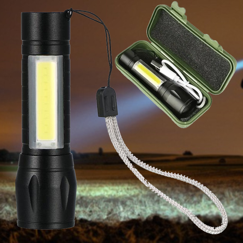 Ліхтар ручний BL 511 компактний акумуляторний світлодіодний USB ліхтарик у кейсі з фокусуванням променя