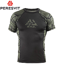 Рашгард з коротким рукавом чоловічий Peresvit Rival Rashguard Riffle Green Shortsleeve