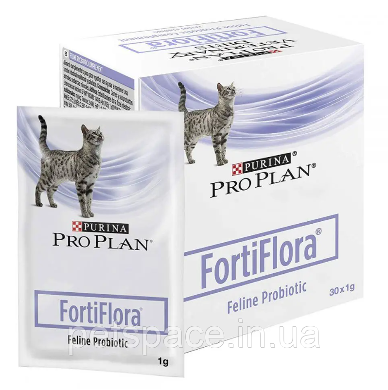 Пробиотик для котов Pro Plan Veterinary Diets FortiFlora (поддержка микрофлоры ШКТ) 1г - фото 1 - id-p1700175160