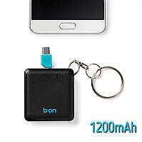 Павербанк-брелок Powerbank Bion 1200mAh портативное зарядное устройство с кольцом для ключей, пауэр банк (TI)