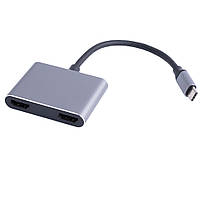 Переходник USB type C "папа" to 2 HDMI "мама LJ