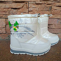 Дутики дитячі Том.м білі з ялинками, на блискавці