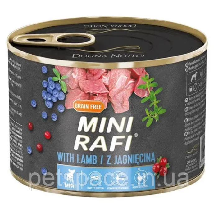 Консерви DN Rafi mini with Lamb (Рафі для дрібних порід собак з ягням) 185г.