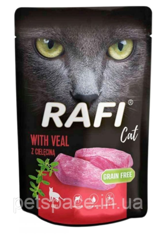 Вологий корм DN Rafi Grain Free Sterilised Cat with Veal (для кішок з телятиною) 100г.
