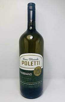 Вино Trebbiano Rubicone IGP Poletti біле сухе, 1,5 л