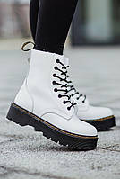 Женские ботинки белые зимние Dr. Martens Jadon White/black (02873) 38