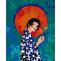 Картина за номерами "Девушка с колибри", 40*50 см, SANTI