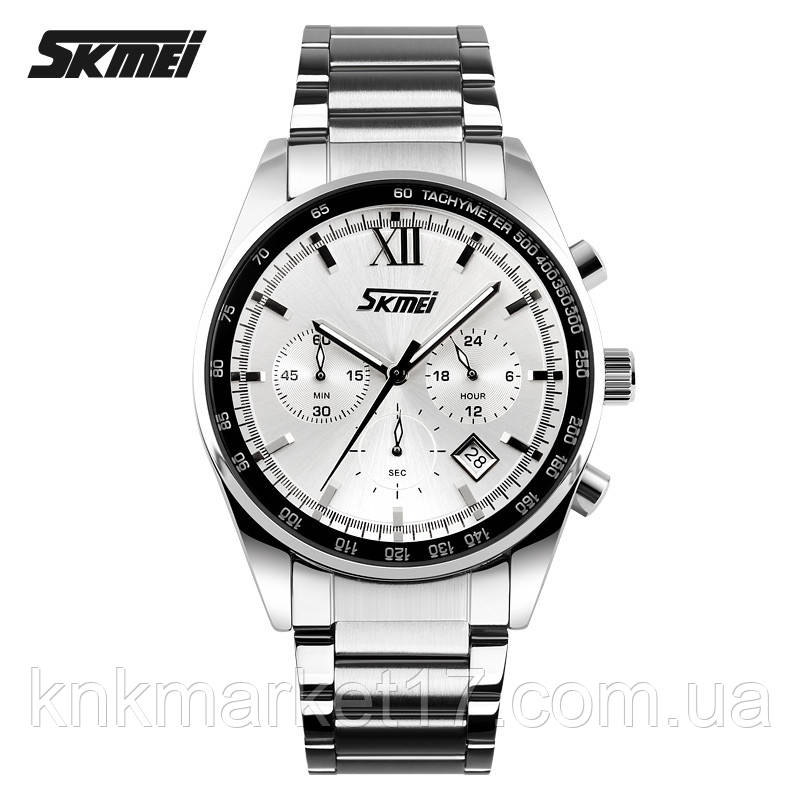 Кварцовий годинник з хронографом Skmei 9096SI Silver, фото 1