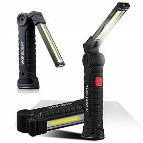 LED ліхтарик акумуляторний світлодіодна лампа для майстерень з магнітом