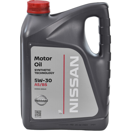 Nissan A5/B5 5W-30 5 л, (ke90099943) моторна олива, фото 1