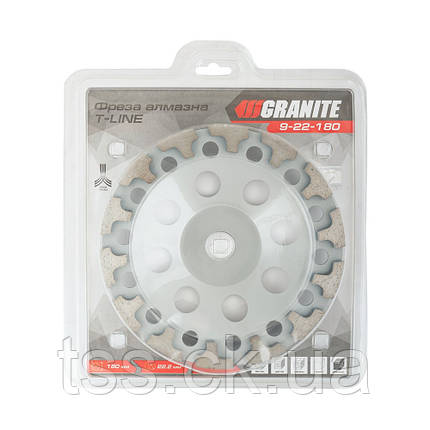 Фреза алмазна торцева для каменю GRANITE T-LINE 180х22.2 мм 8300 об./хв 9-22-180, фото 3