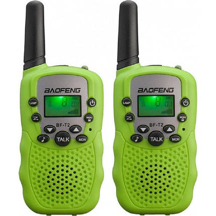 Комплект рацій Baofeng MiNi BF-T2 PMR446 Green (0.5W, PMR446, 446 MHz, до 5 км, 8 каналів, 4xAAA), 2 шт., фото 1